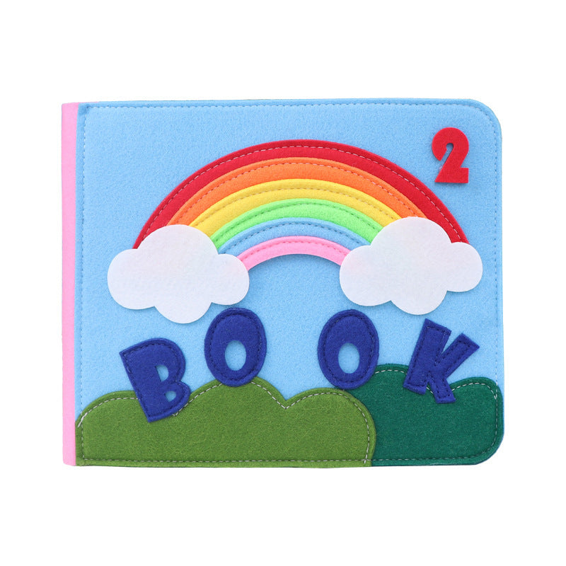 Livres en feutre transfrontaliers pour l'éducation préscolaire maternelle, livre d'histoires Montessori non tissé 3D Arc-en-ciel, réduction sur quantité en gros