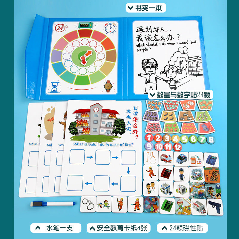Livres de puzzles magnétiques en bois pour enfants, pour l'éducation précoce, à clipser, portables, variés, avancés, colorés, jouets éducatifs.