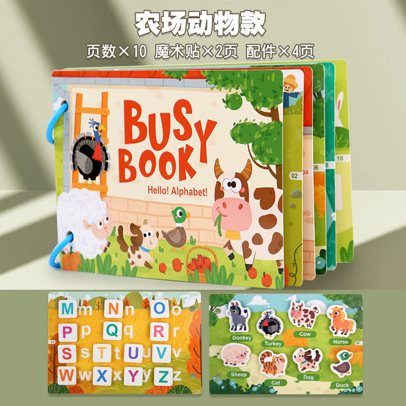 Livres d'éveil silencieux transfrontaliers pour enfants pour l'éducation précoce cognitive Montessori, livres de déchirage et de tirage, puzzles, aides à l'éveil, jouets éducatifs