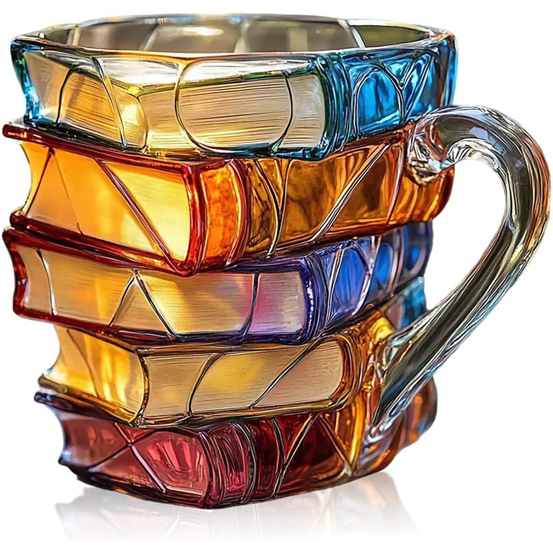 Tasse à café Cross-border Painted Book Mug Peinte Livres Peinte livres Tasse à café unique Tasse à café empilement de livres
