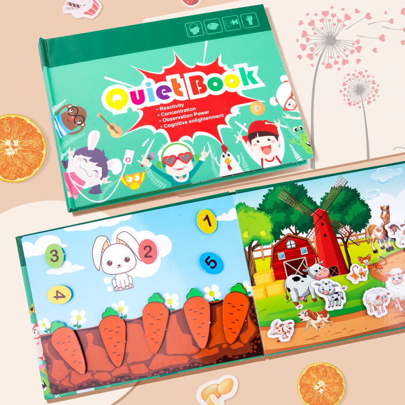 Livres de puzzles magnétiques en bois pour enfants, pour l'éducation précoce, à clipser, portables, variés, avancés, colorés, jouets éducatifs.