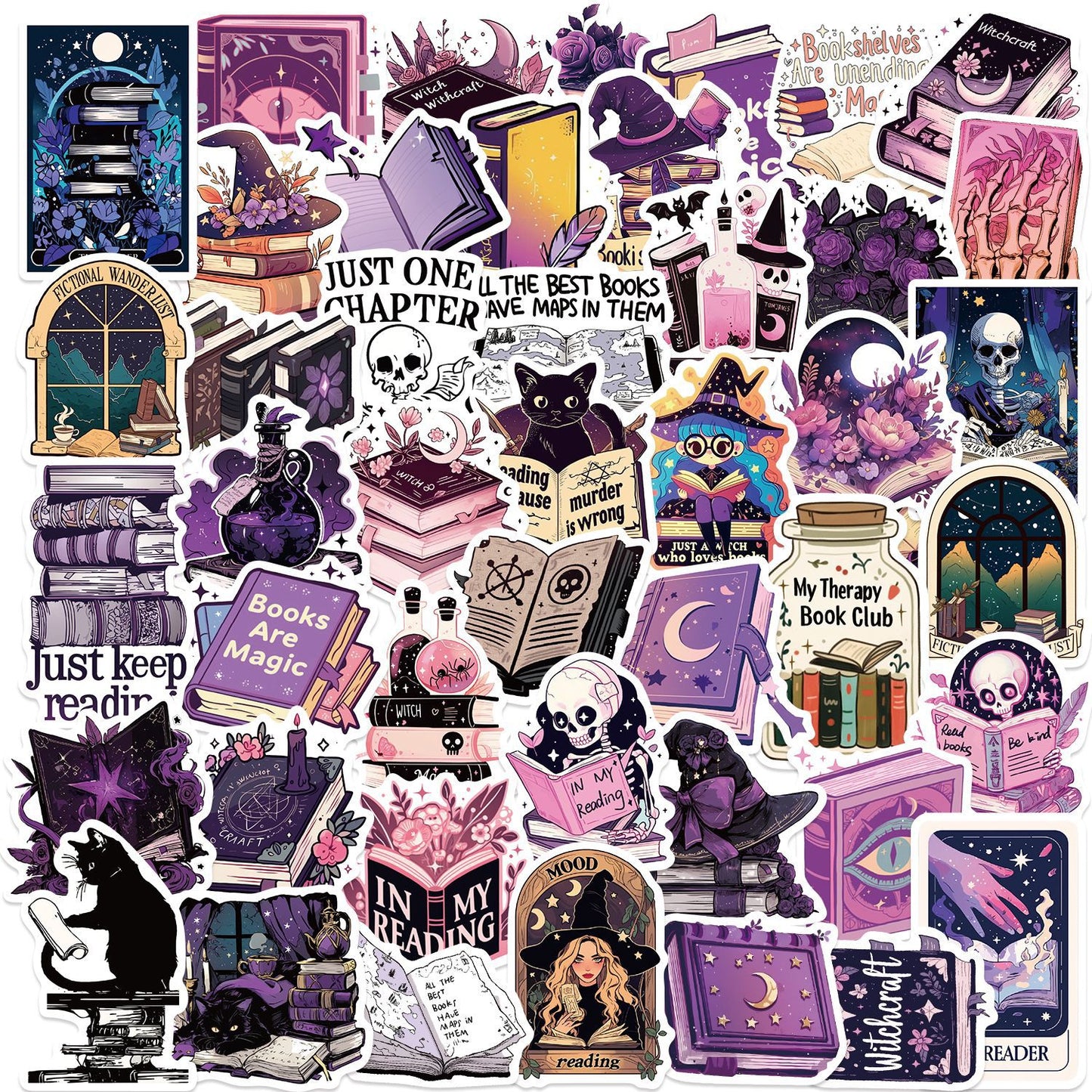 A variety of 50 cartoon reading books smut graffiti stickers decorative guitar notebook luggage DIY wholesale