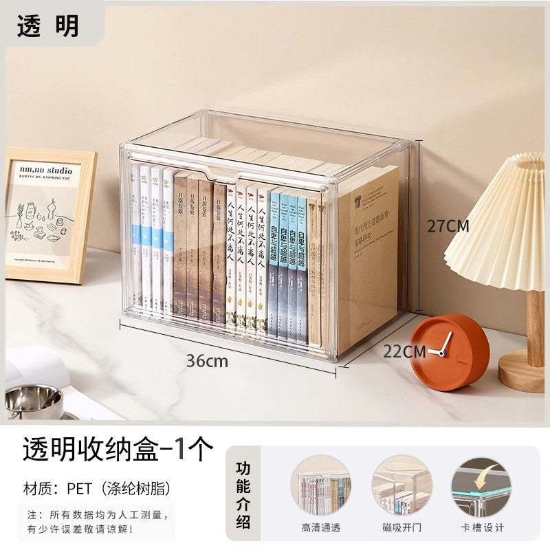 Boîte de rangement de livres transparente en acrylique pour bibliothèque, grande capacité, anti-poussière, fantastique pour livres anciens