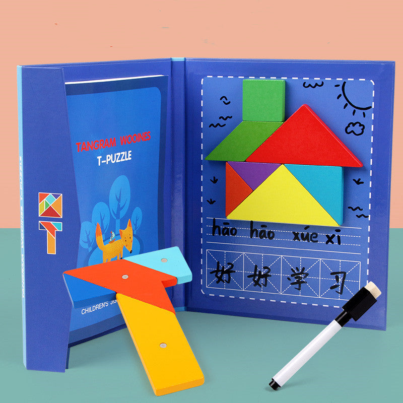 Livres de puzzles magnétiques en bois pour enfants, pour l'éducation précoce, à clipser, portables, variés, avancés, colorés, jouets éducatifs.