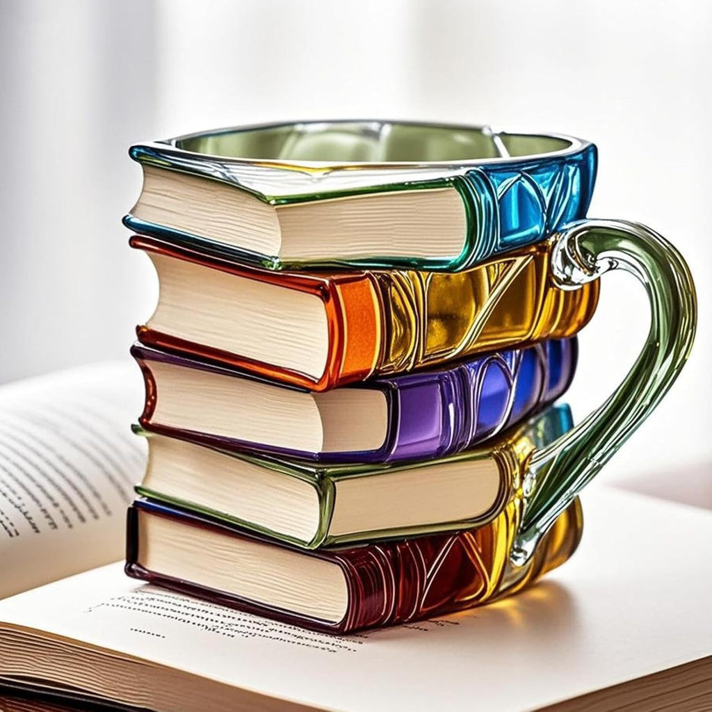 Tasse à café Cross-border Painted Book Mug Peinte Livres Peinte livres Tasse à café unique Tasse à café empilement de livres