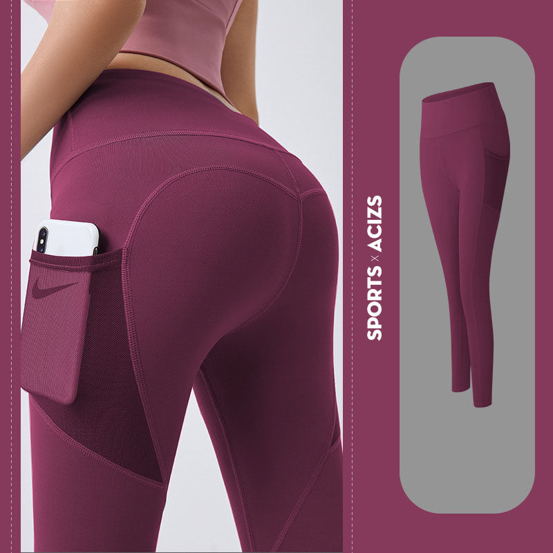 Pantalon de yoga femme avec poche, Legging de sport pour fille, Legging de gym pour femme, Gainant, Collant de jogging, Pantalon de fitness pour femme