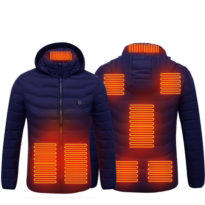 Veste d'hiver chauffante USB, en coton, électrique, manteau zippé, vêtements thermiques chauffants, gilet chauffant pour hommes