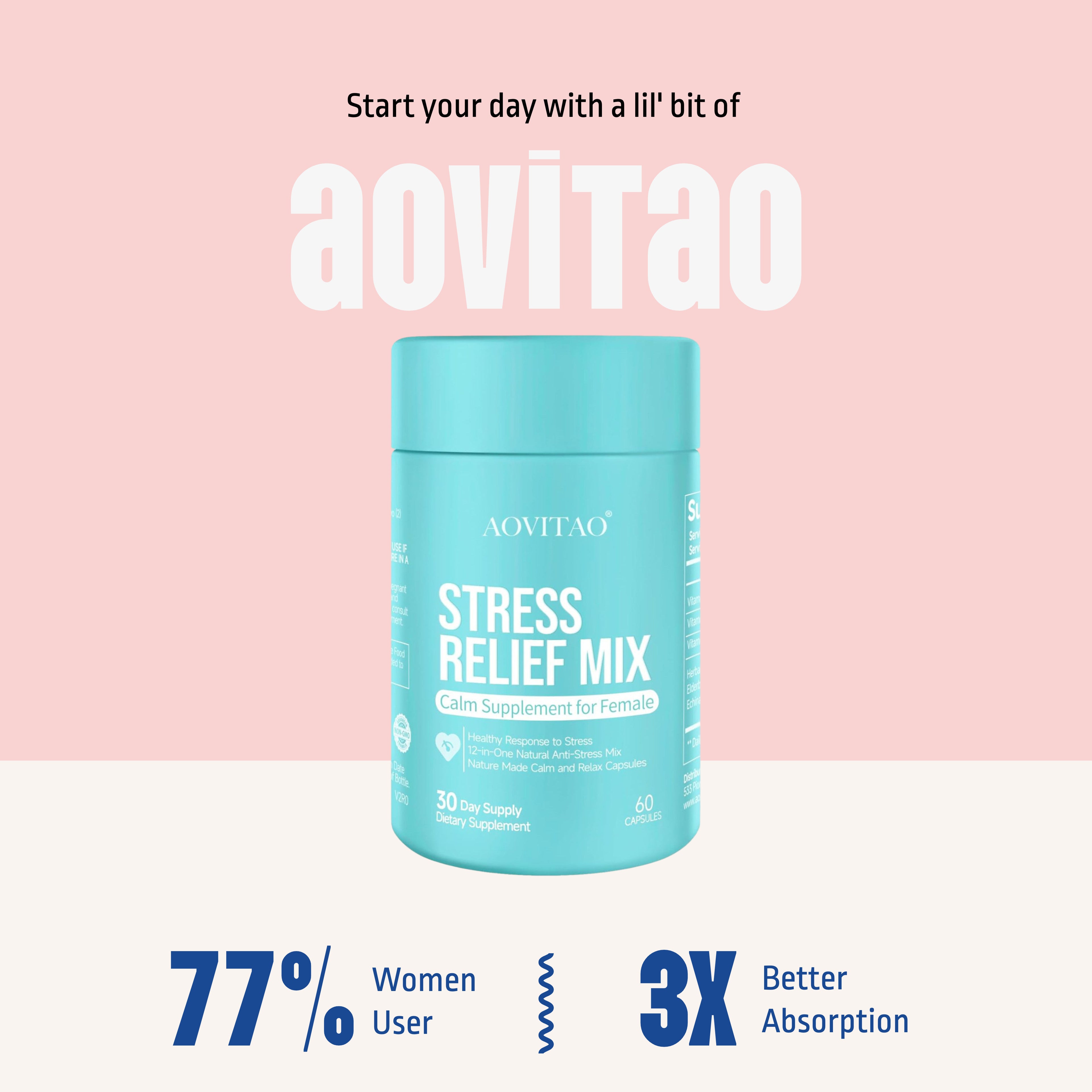Ashwagandha pour femmes, supplément avec L-Théanine et Magnésium, soutien au soulagement du stress, à la concentration et à la relaxation, pilule anti-anxiété