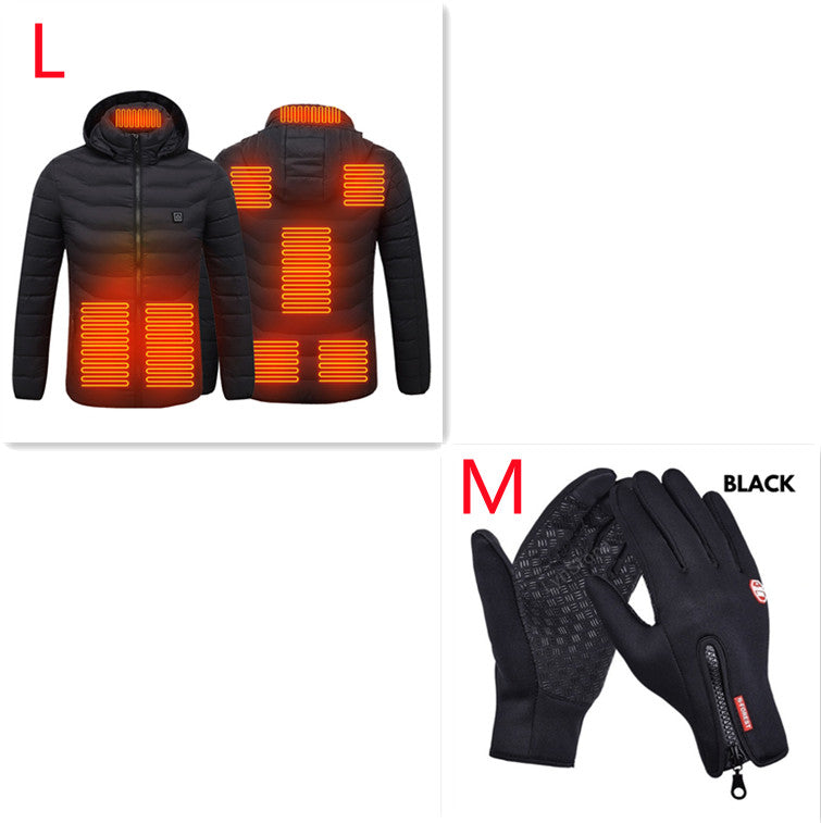 Veste d'hiver chauffante USB, en coton, électrique, manteau zippé, vêtements thermiques chauffants, gilet chauffant pour hommes