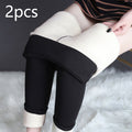 Legging d'hiver chaud et épais en cachemire d'agneau ultra-extensible pour femme - Pantalon fitness skinny