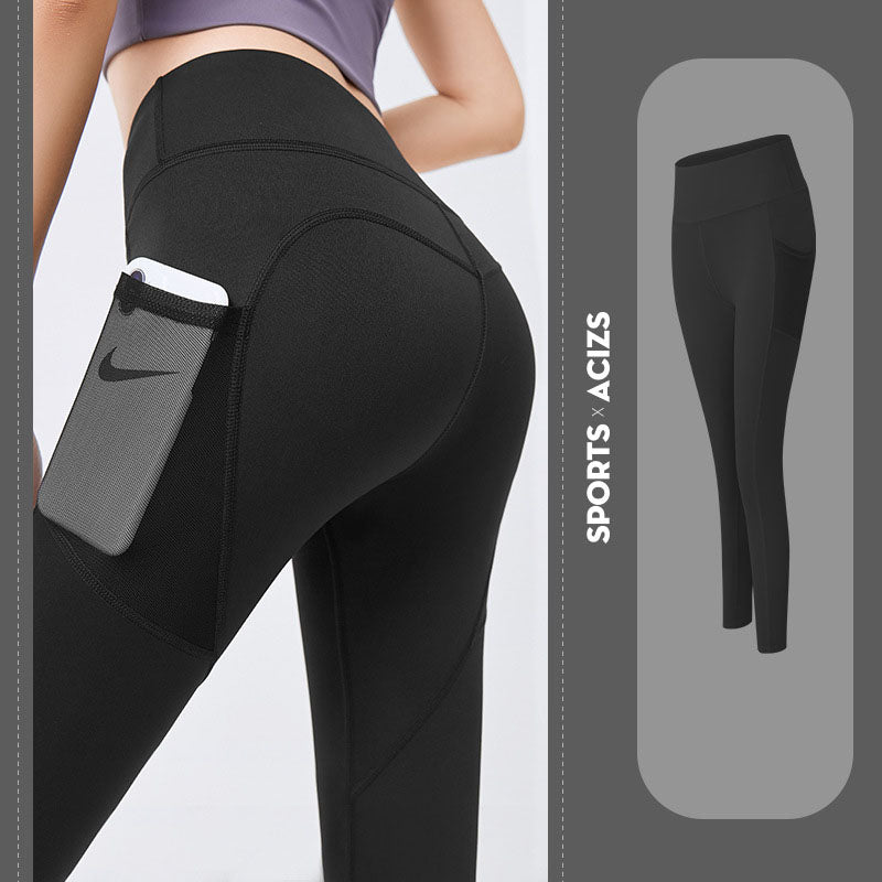 Pantalon de yoga femme avec poche, Legging de sport pour fille, Legging de gym pour femme, Gainant, Collant de jogging, Pantalon de fitness pour femme