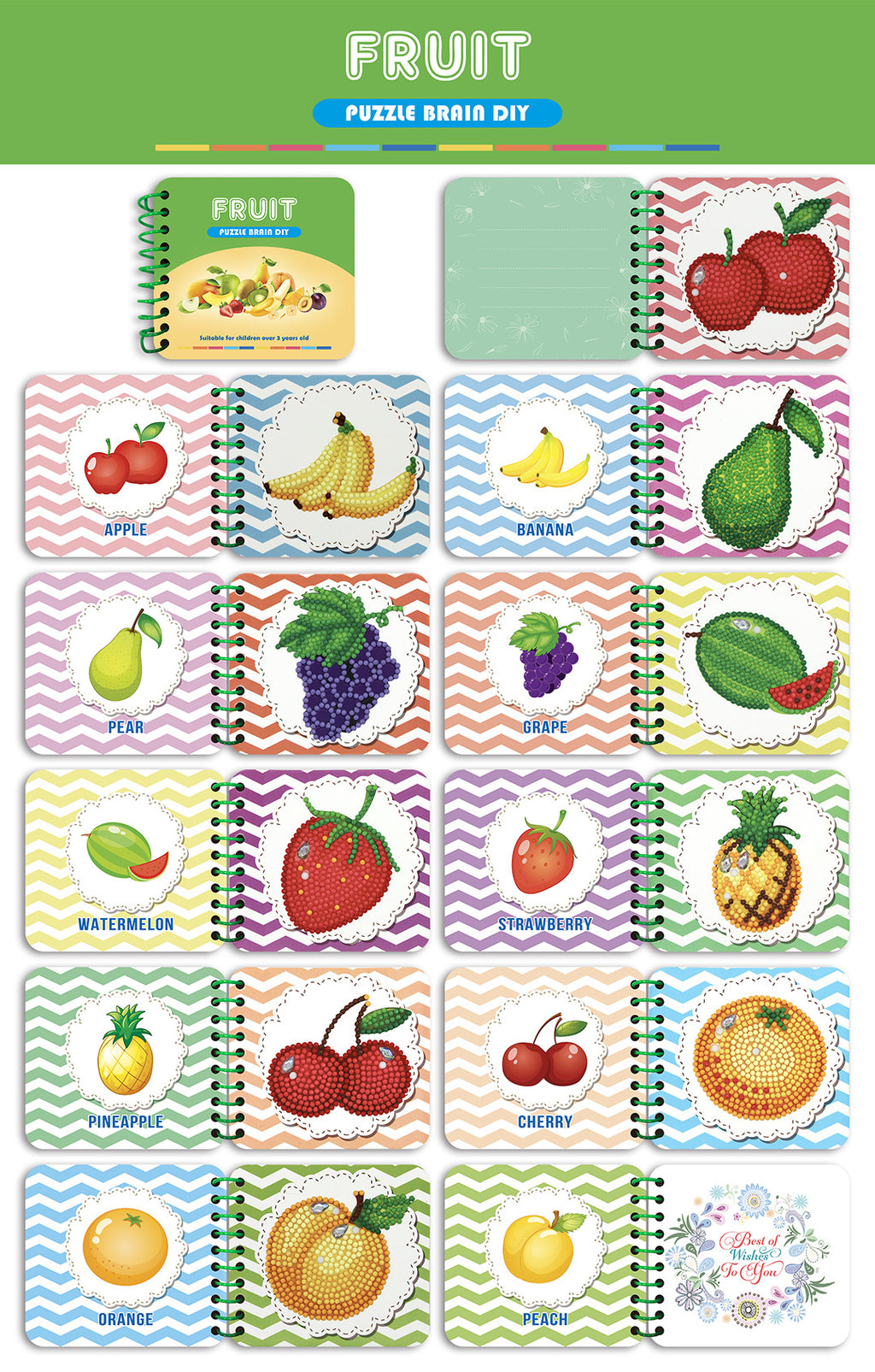 Livre de dessin DIY diamant pour livres d'enfants