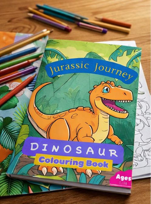 Livre de coloriage de dinosaures « Voyage Jurassique », livre d'activités pour enfants, coloriage pour enfants
