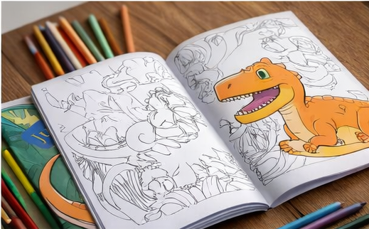 Livre de coloriage de dinosaures « Voyage Jurassique », livre d'activités pour enfants, coloriage pour enfants