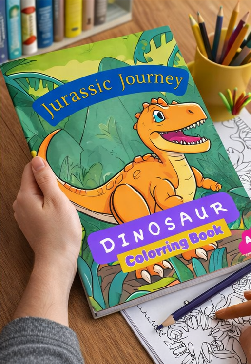 Livre de coloriage de dinosaures « Voyage Jurassique », livre d'activités pour enfants, coloriage pour enfants