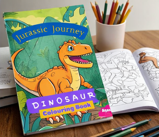 Livre de coloriage de dinosaures « Voyage Jurassique », livre d'activités pour enfants, coloriage pour enfants