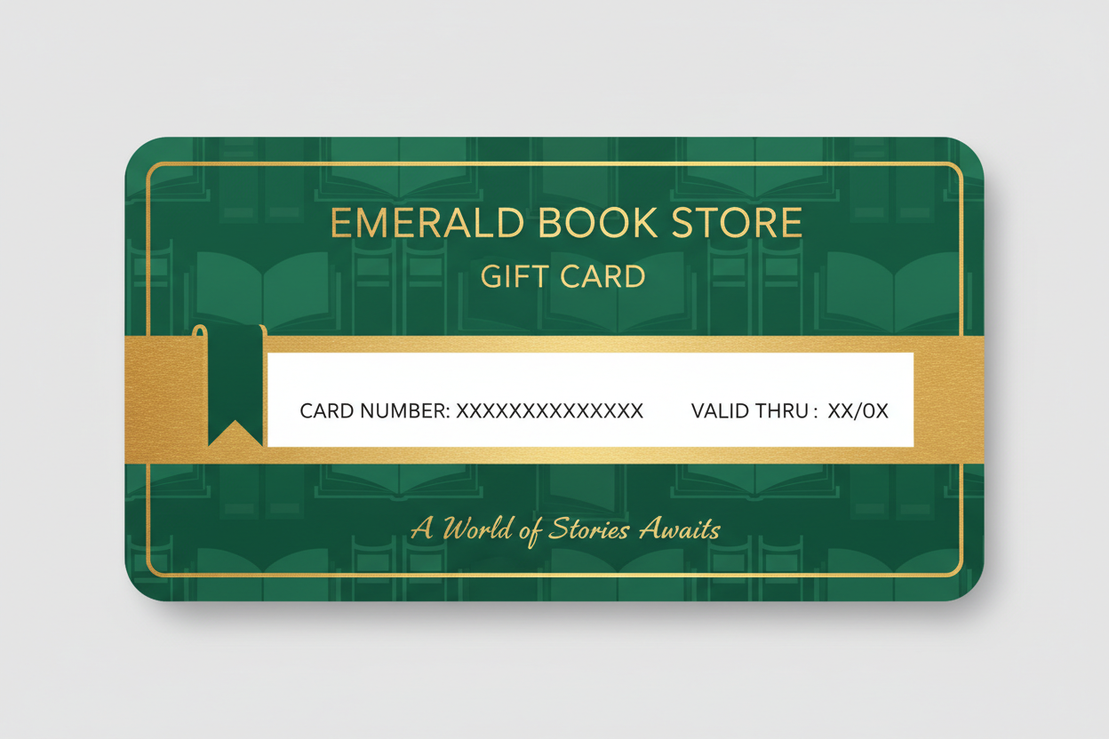 Carte cadeau de la librairie Emerald