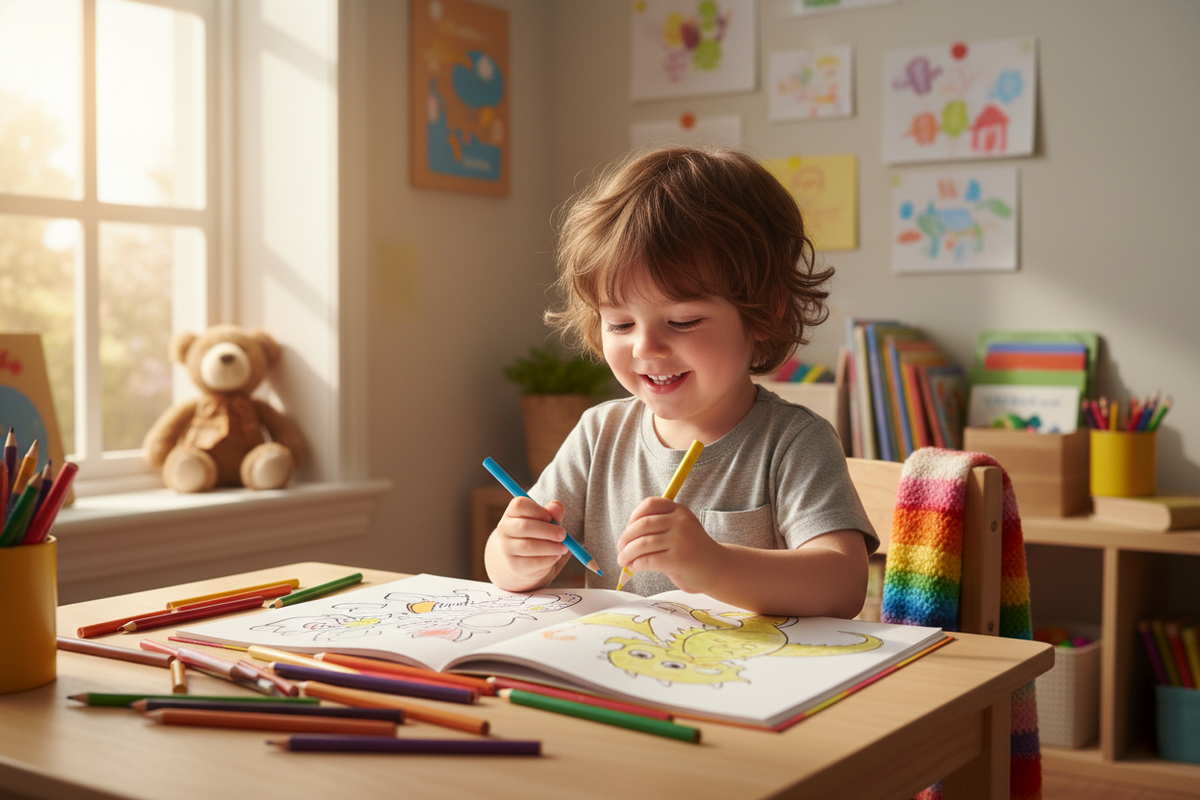 Wild Animals Coloring Booklet for Kids, Children's Activity Book